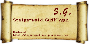 Steigerwald Györgyi névjegykártya